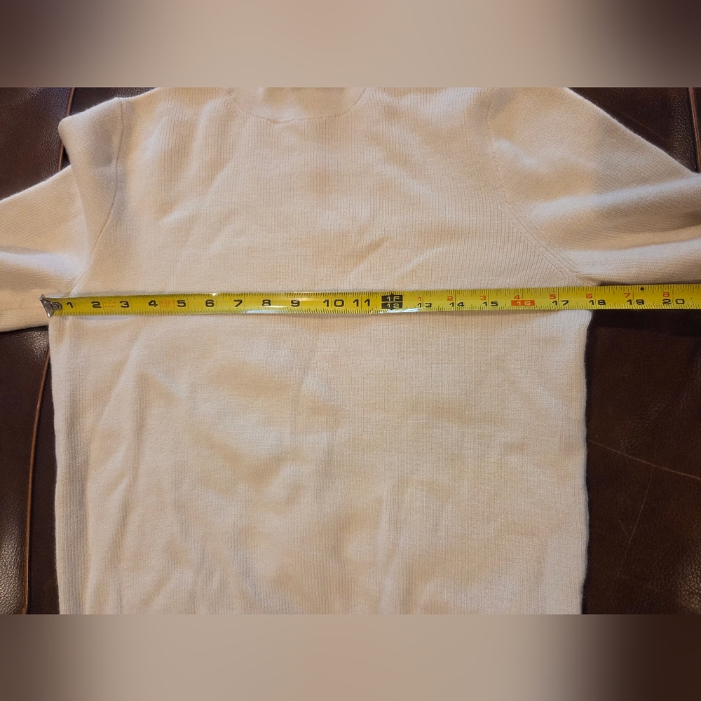 J.Crew Cream Ruffleneck Merino Wool Blend Sweater Large - Picture 11 of 11